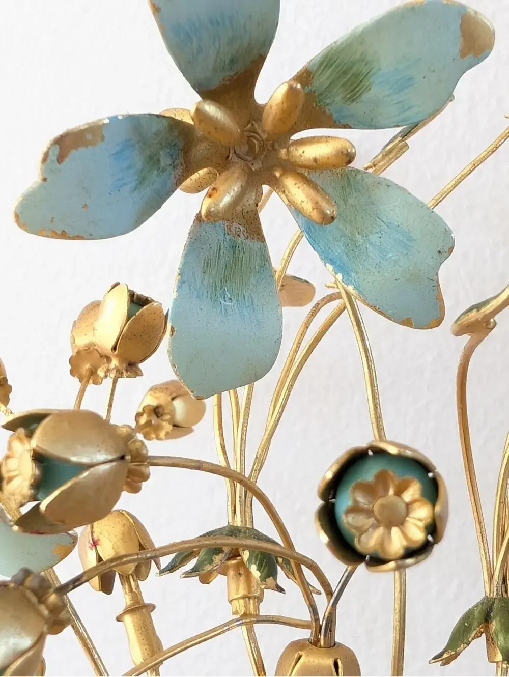 Vintage Jane Hutcheson For Gorham Fleurs Des Siecles Enamel Metal Flower Lucite